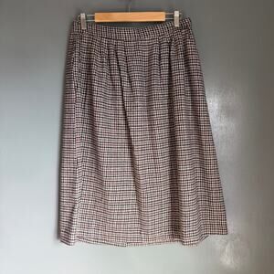 Vintage NORTON MCNAUGHTON Women's 16 Houndstooth Wool Blend Skirt Cottage Retro